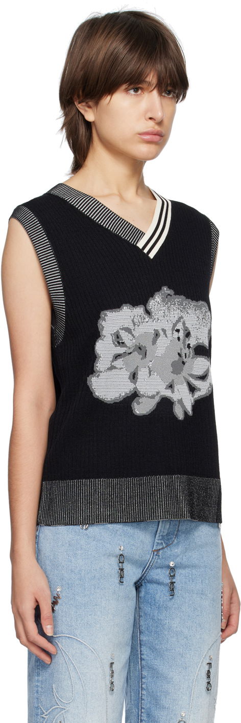 Sweater Feng Chen Wang Feng Chen Wang Floral Sleeveless Vest Sort | FUS15KT07, 1