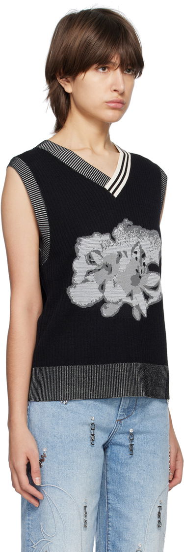 Sweater Feng Chen Wang Feng Chen Wang Floral Sleeveless Vest Sort | FUS15KT07, 1