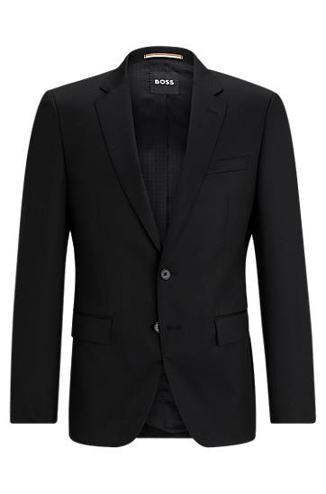 Jakke BOSS BOSS Slim Fit Virgin Wool Serge Suit Jacket Sort | 50469171