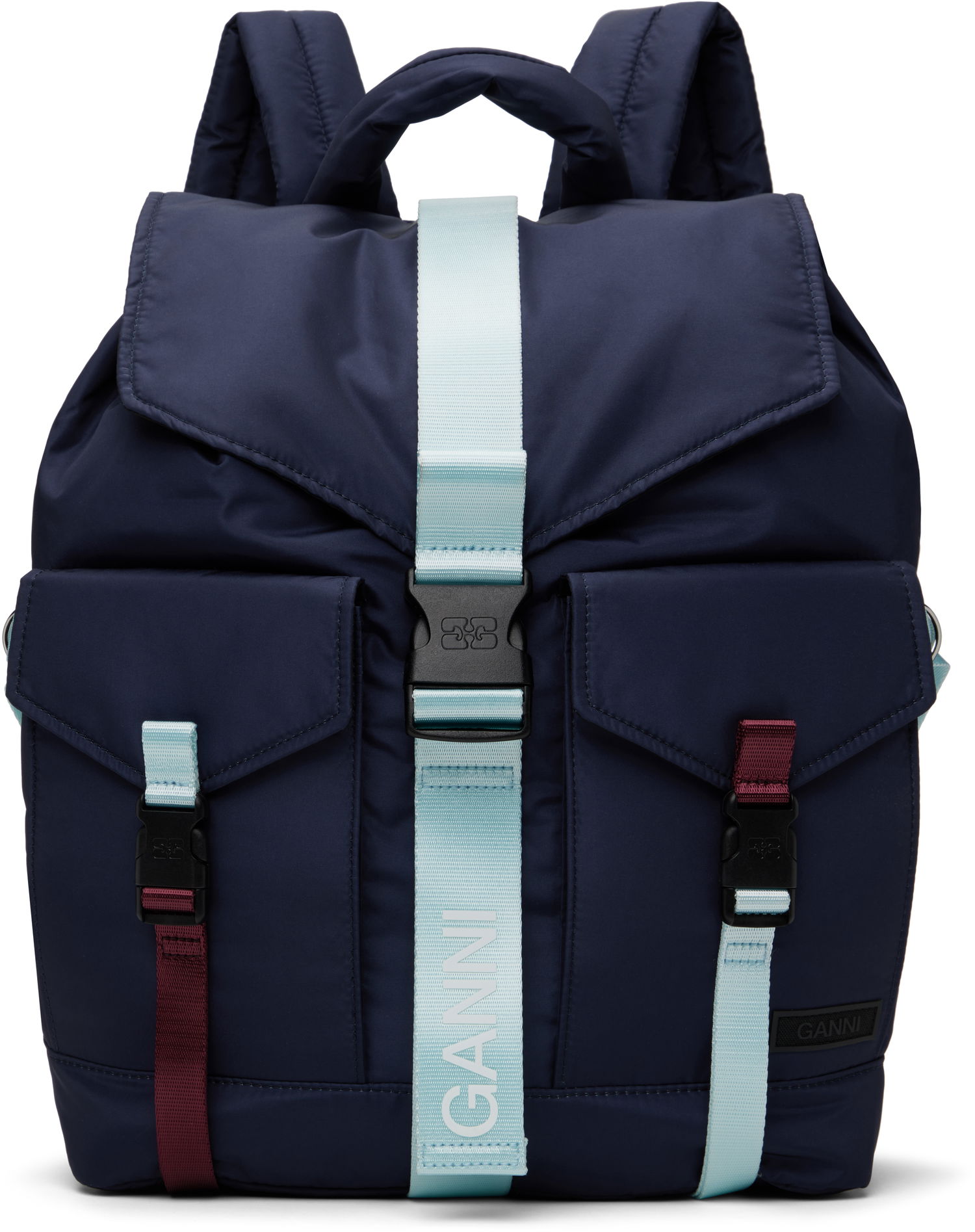 Rygsæk GANNI GANNI Tech Backpack Mørkeblå | A6372, 0