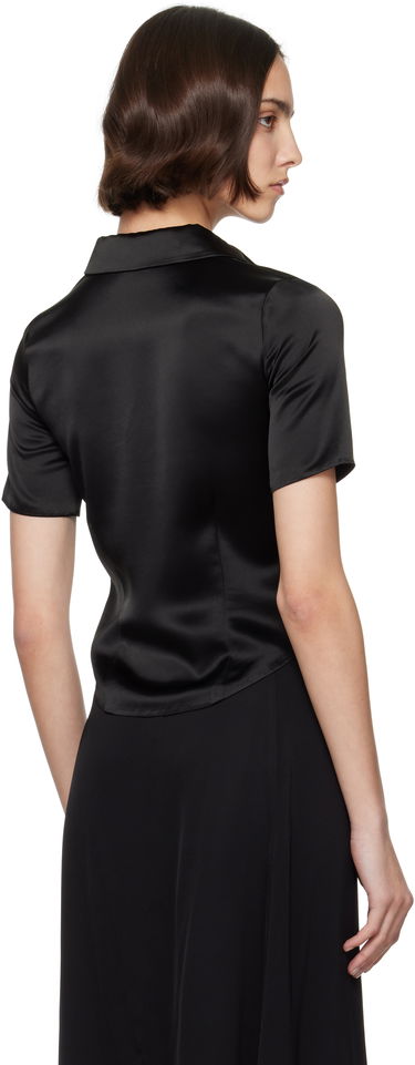 Skjorte Nanushka Nanushka Clare Satin Blouse Sort | NW25SSTP20799, 2