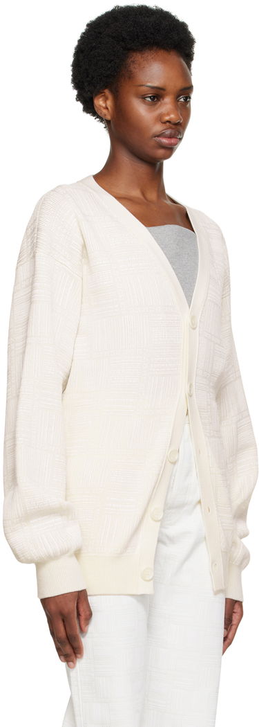 Sweater VETEMENTS Barcode Knit Cardigan Hvid | VL14KN600W, 1