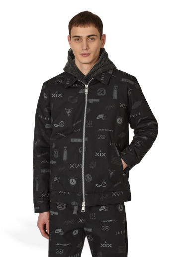 Jakke Jordan Flight Heritage Printed Jacket Sort | DV7563-010