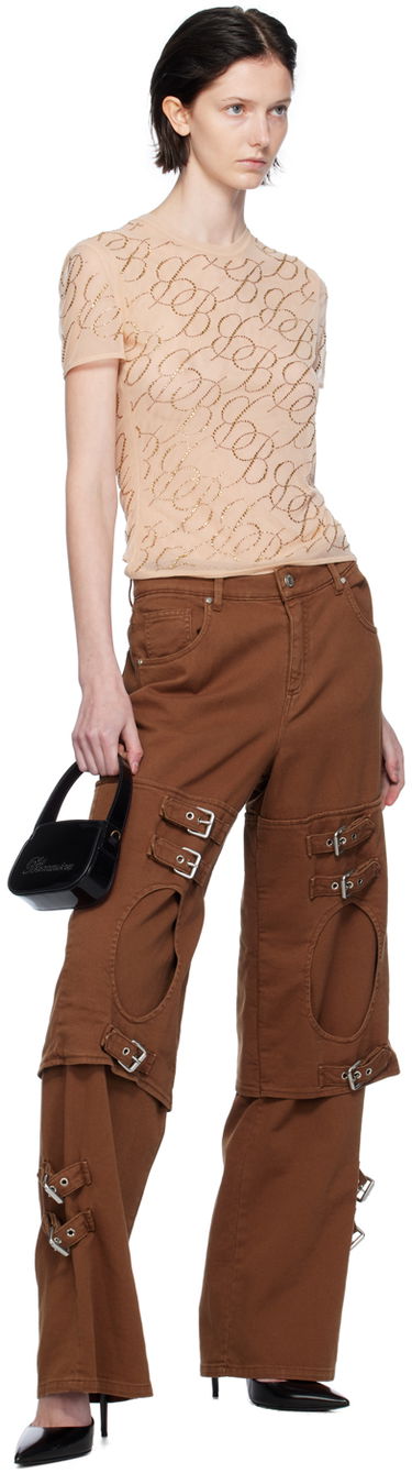 Cargo bukser Blumarine Blumarine Boyfriend Cutout Buckle Jeans Brun | A344J046A, 3
