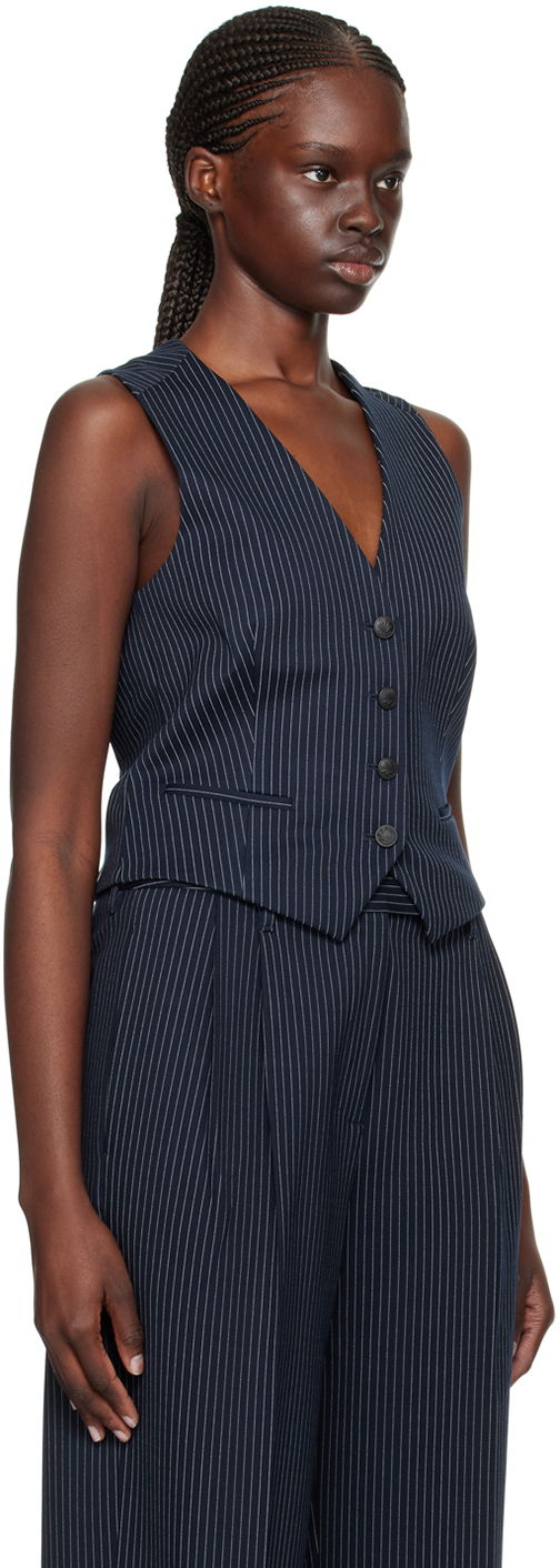 Vest rag & bone Priya Pinstripe Vest Blå | WAC23HT044LC44, 1