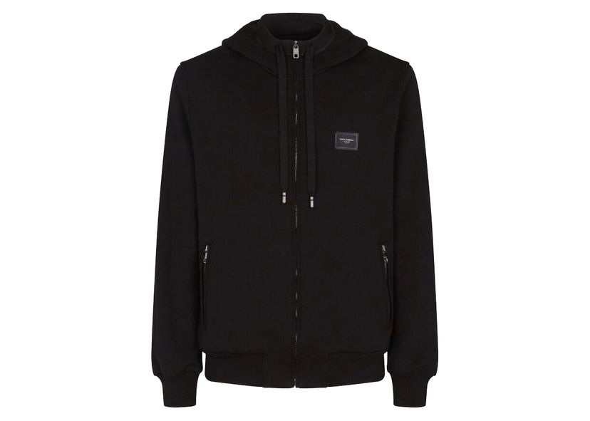 Sweatshirt Dolce & Gabbana Jersey Zip Up Hoodie Black Sort | G9PD2TFU7DUN0000