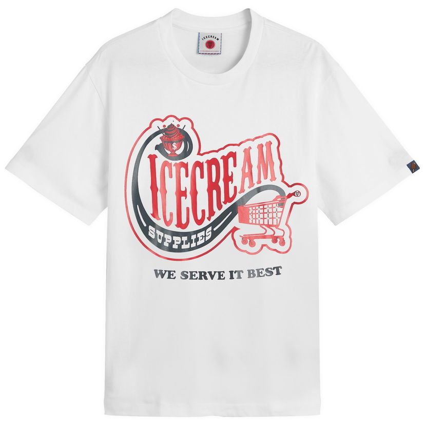 T-shirt BBC IceCream ICECREAM Convenience Store Graphic T-Shirt, Size Large Hvid | IC25349-WHT
