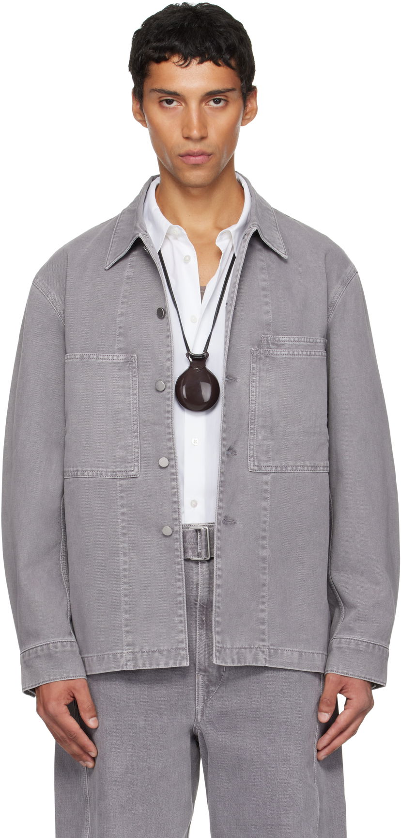 Skjorte LEMAIRE Lemaire Workwear Denim Overshirt Grå | OV1024 LD1063