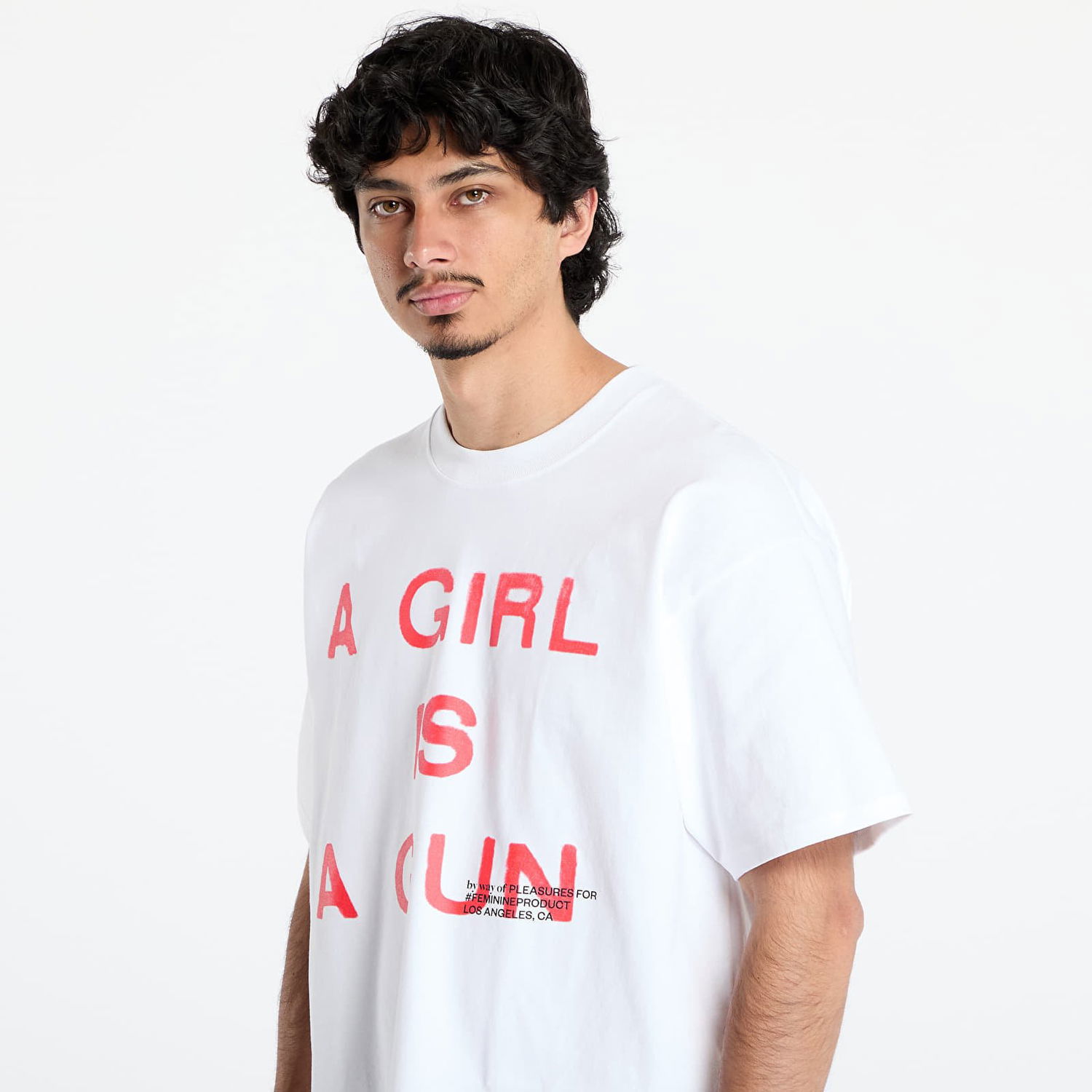T-shirt Pleasures PLEASURES Girl Is A Gun Graphic T-Shirt Hvid | P25SU061 WHITE, 1