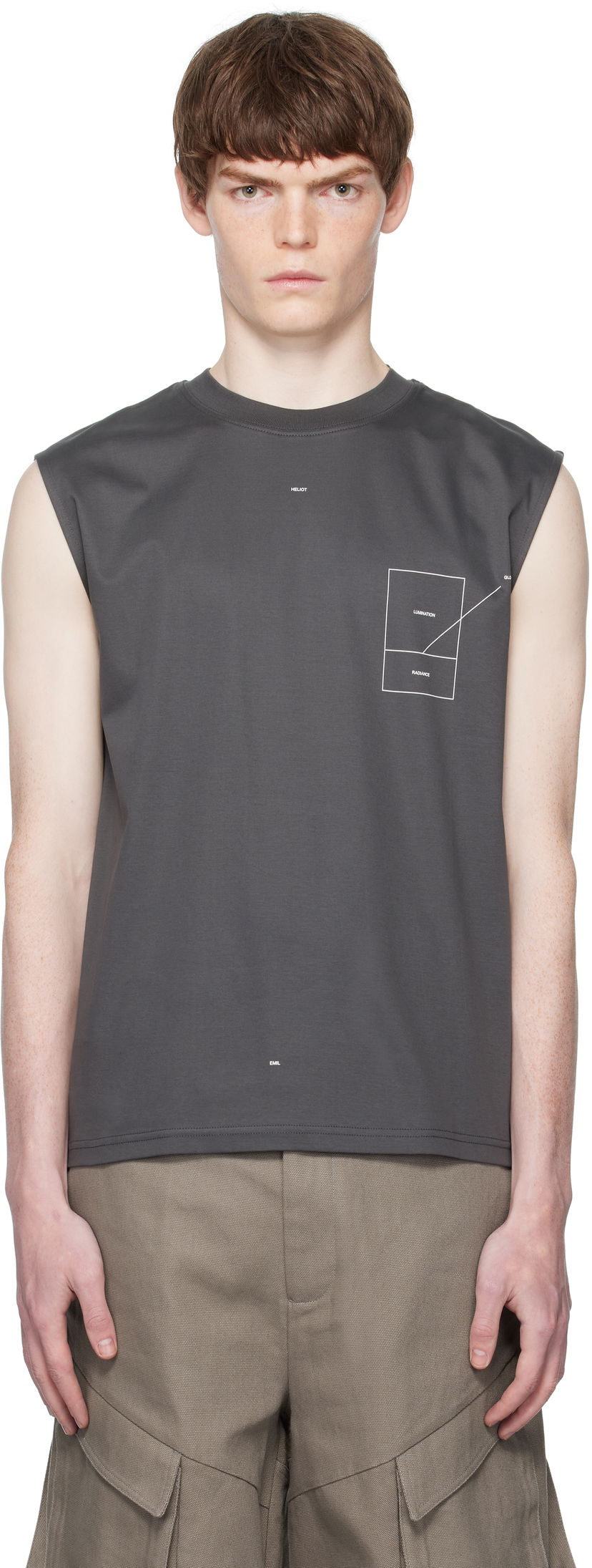Tanktop HELIOT EMIL HELIOT EMIL Retina Tank Top Grå | PREAW25_M_09_145_DGY05
