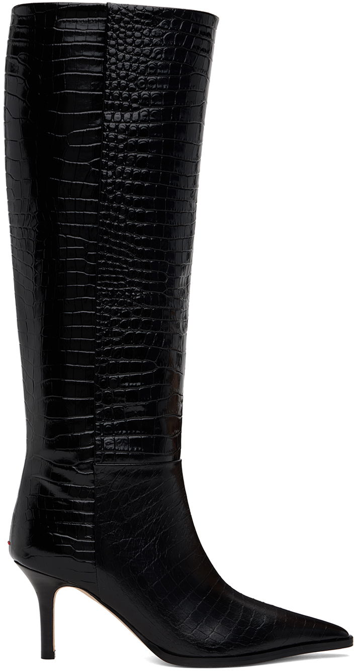 Sokker Aeyde Aeyde Tula Leather Tall Boots Sort | A11-KB-TULP75ST95-FW24-800-065