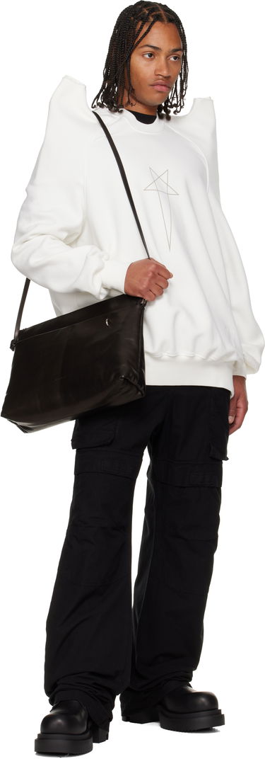 Sweatshirt Rick Owens Concordians Tecsweat Padded Shoulder Sweatshirt Hvid | DU02E7272 FEP3, 3