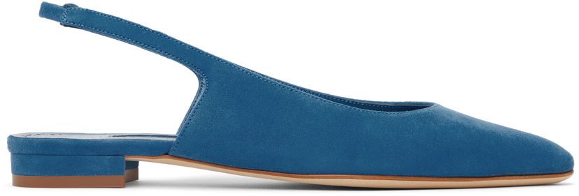 Kjole Manolo Blahnik Manolo Blahnik Sawra Slingback Ballerina Flats Blå | 125-2929