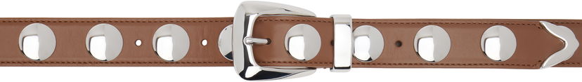 Bælter Khaite KHAITE Benny Studded Leather Belt Brun | 10014-930