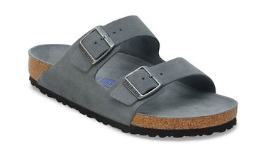 Sneakers og sko Birkenstock Arizona Soft Footbed Suede Leather Narrow Fit Sandals Grå | 1030912, 1