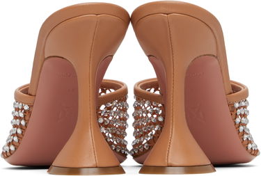 Skopleje Amina Muaddi Amina Muaddi Lupita Crystal Net Heeled Sandals Beige | LUPITA CRYSTAL NET SLIPPER 95, 1