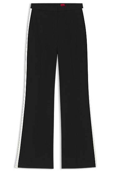 Bukser BOSS Stretch Regular-Fit Trousers with Side Stripes Sort | 50544753, 0