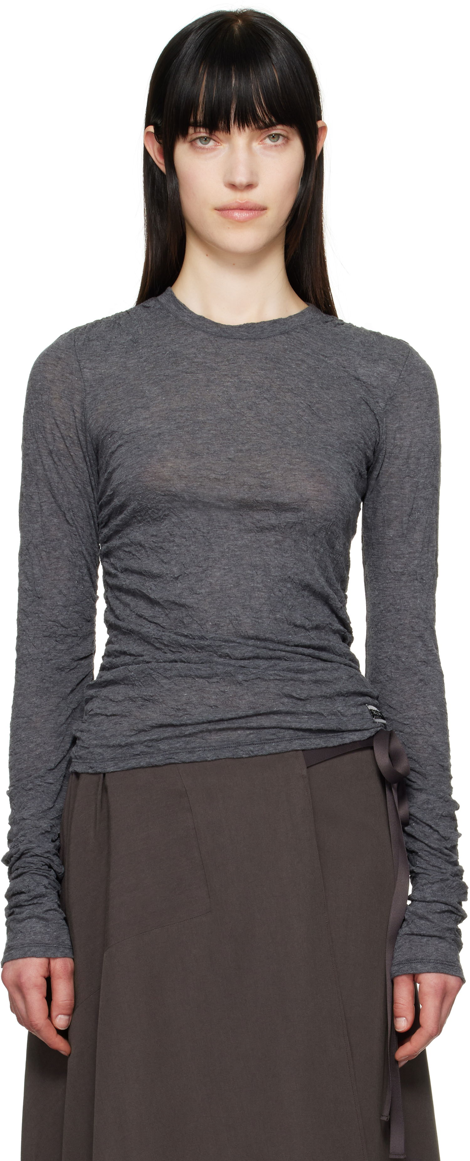 Skjorte OUR LEGACY Our Legacy Strain Slim Long Sleeve T-Shirt Grå | W2256A4, 0