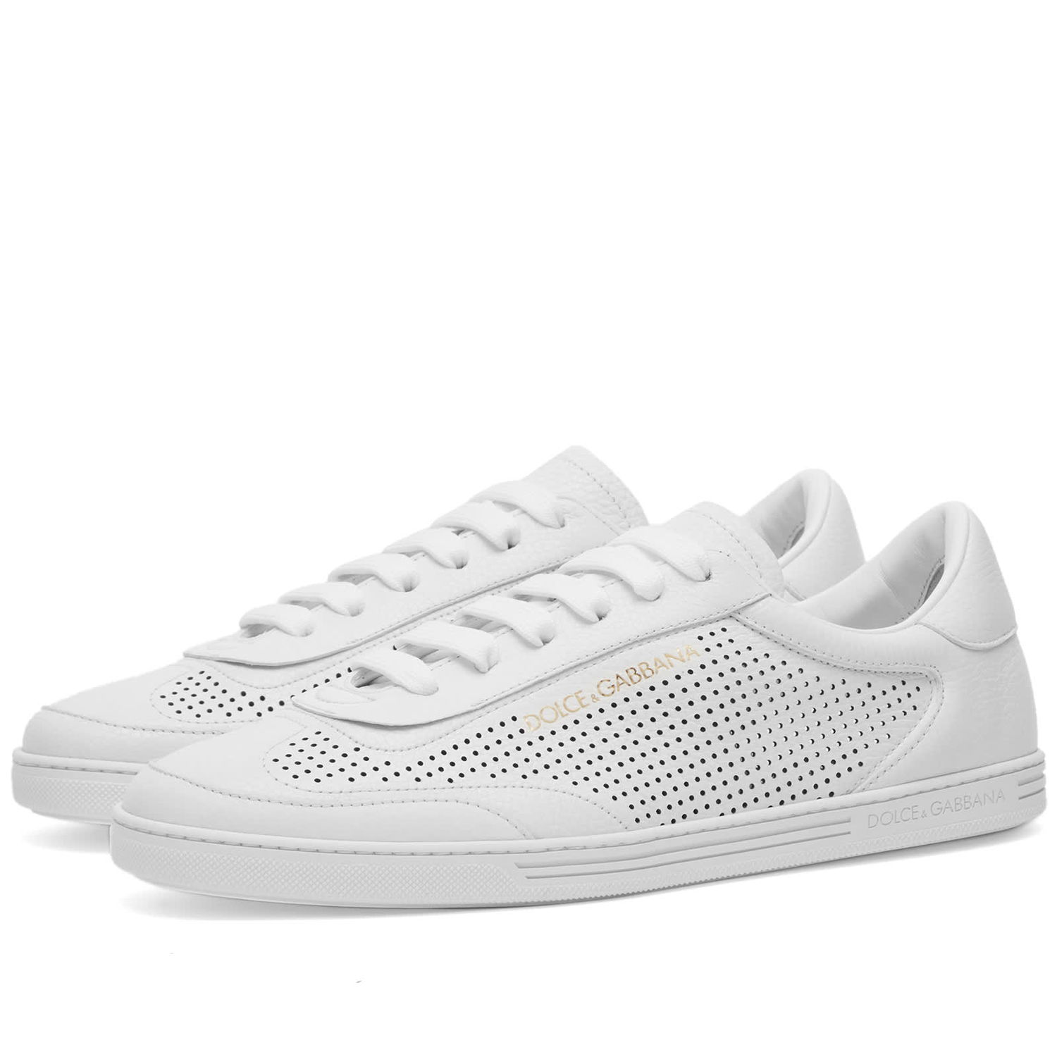 Sneakers og sko Dolce & Gabbana Saint Tropez Perforated Leather Sneakers Hvid | CS2256AR837-89642, 0