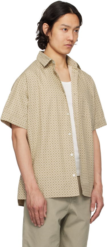 Skjorte A.P.C. A.P.C. Ross Geometric-Print Short-Sleeve Shirt Beige | COHFY-H12541, 1