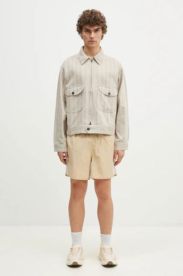 Jakke Human Made Herringbone Zip-Up Work Jacket Beige | HM28JK014, 5