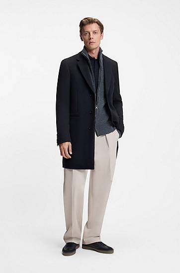 Frakker BOSS BECKHAM slim-fit coat in wool and cashmere Sort | 50554924, 1