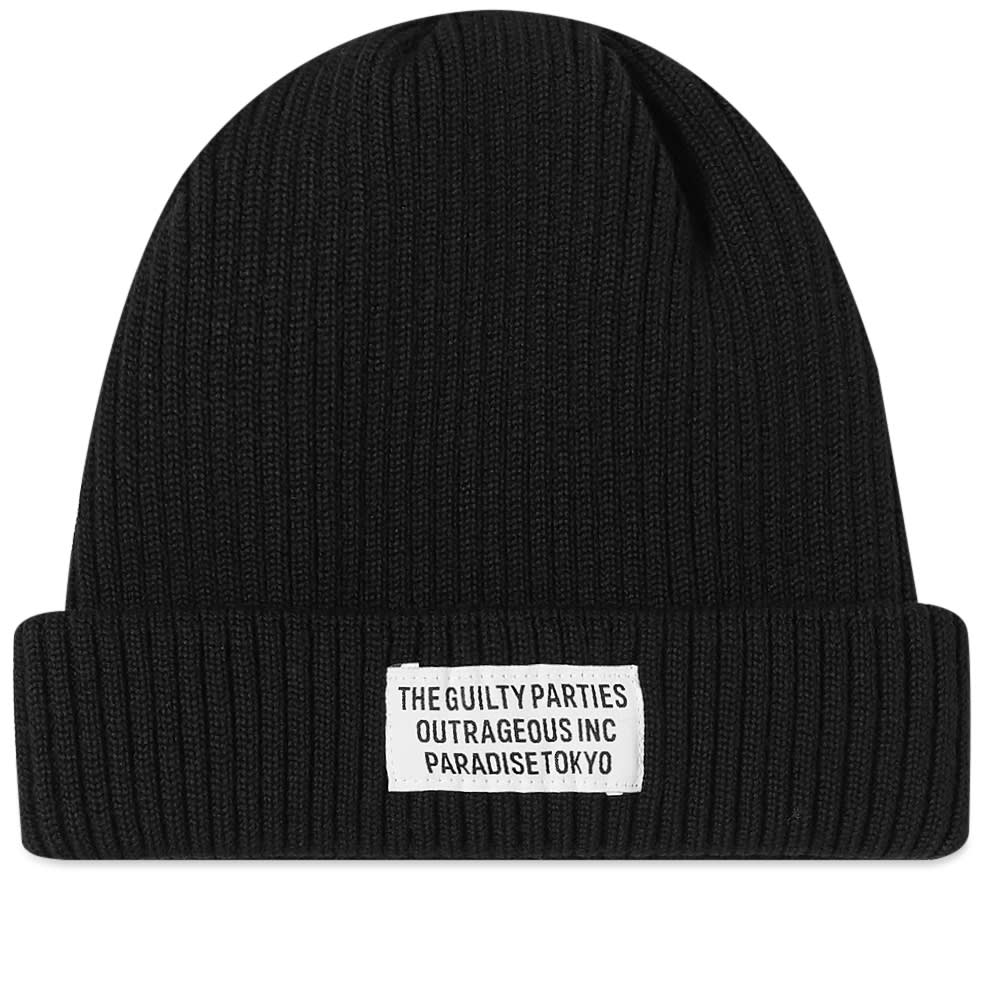 Beanie WACKO MARIA Wool Knit Watch Cap Sort | 21FW-WMA-CP03-BLK, 0