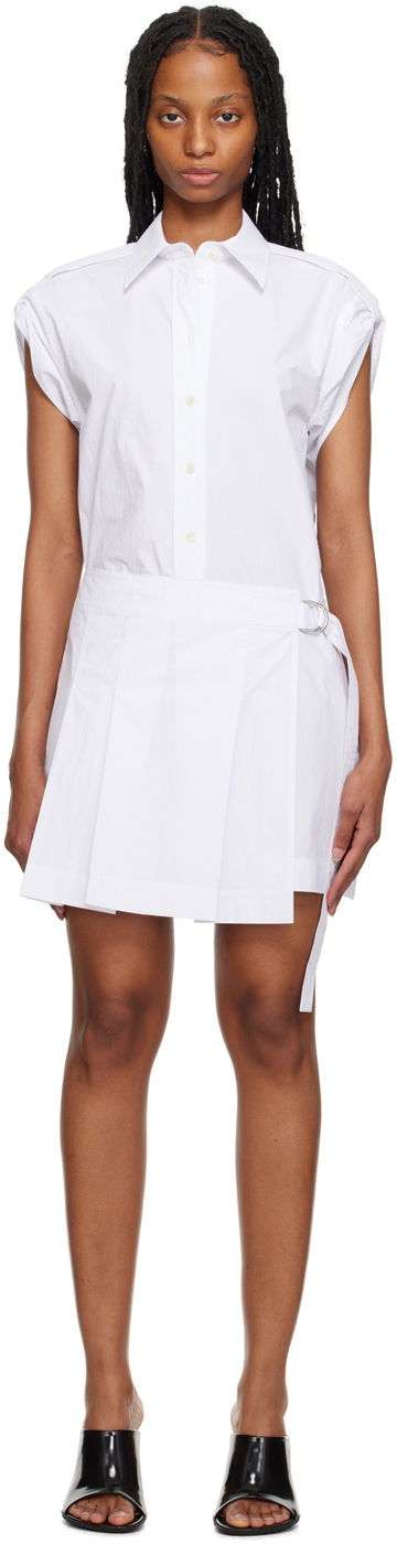 Kjole Helmut Lang Helmut Lang Pleated Minidress Hvid | N02HW601