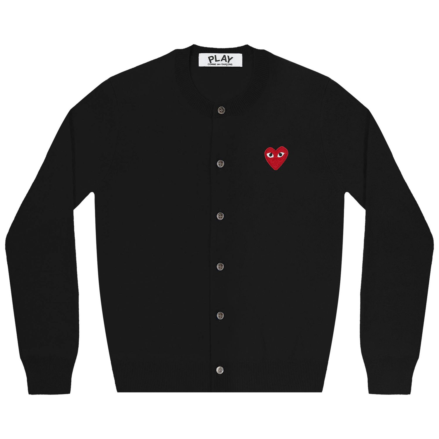 Sweater Comme des Garçons PLAY Heart Cardigan Sort | AZ N007 051 1, 1