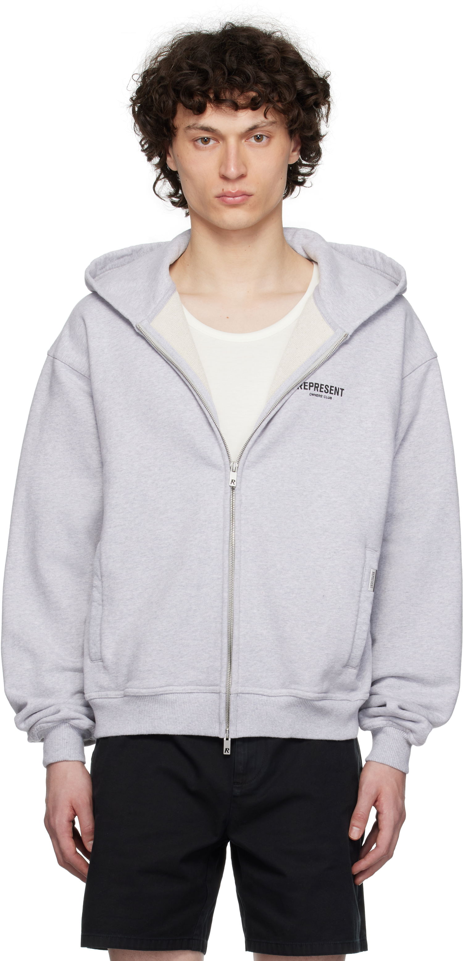 Sweatshirt Represent Clo Represent 'Owners Club' Zip Hoodie Grå | OCM41122, 0