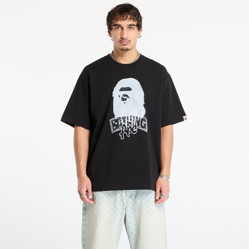 T-shirt BAPE Hand Drawn Ape Head Relaxed Fit T-Shirt Sort | 001TEL801333MBLK