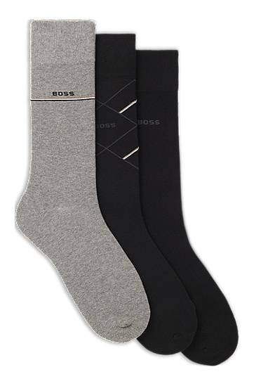 Sokker BOSS Three pairs of regular-length logo socks Flerfarvet | 50547840, 0