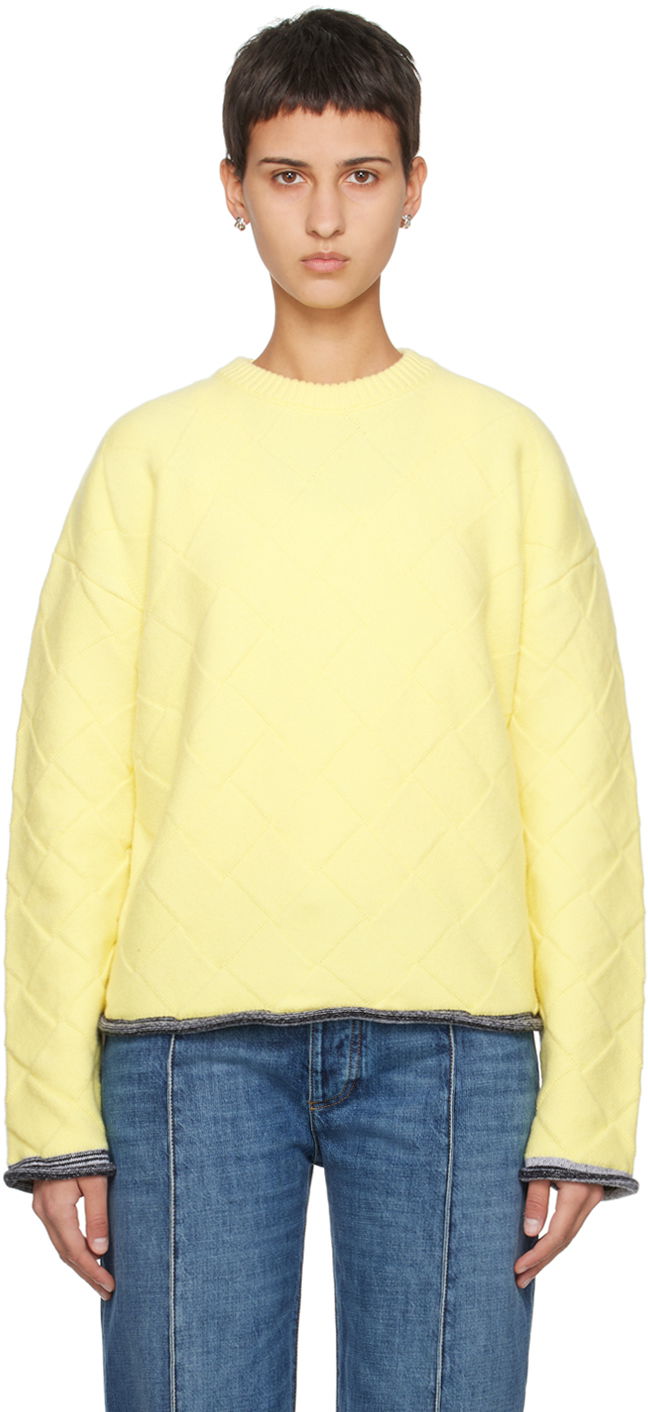 Sweater Bottega Veneta Intreccio Knit Sweater Gul | 776138 V36Y0
