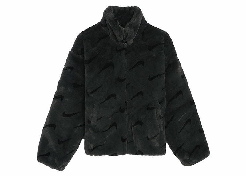 Bomberjakke Nike Kids' Faux Fur Jacket Sort | DV3252-070