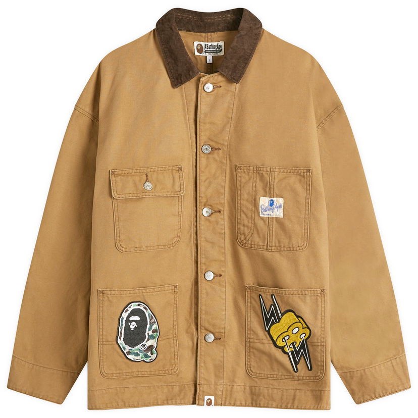Jakke BAPE A Bathing Ape Washed Duck Coverall Jacket Beige | 001LJK301007M-BGE