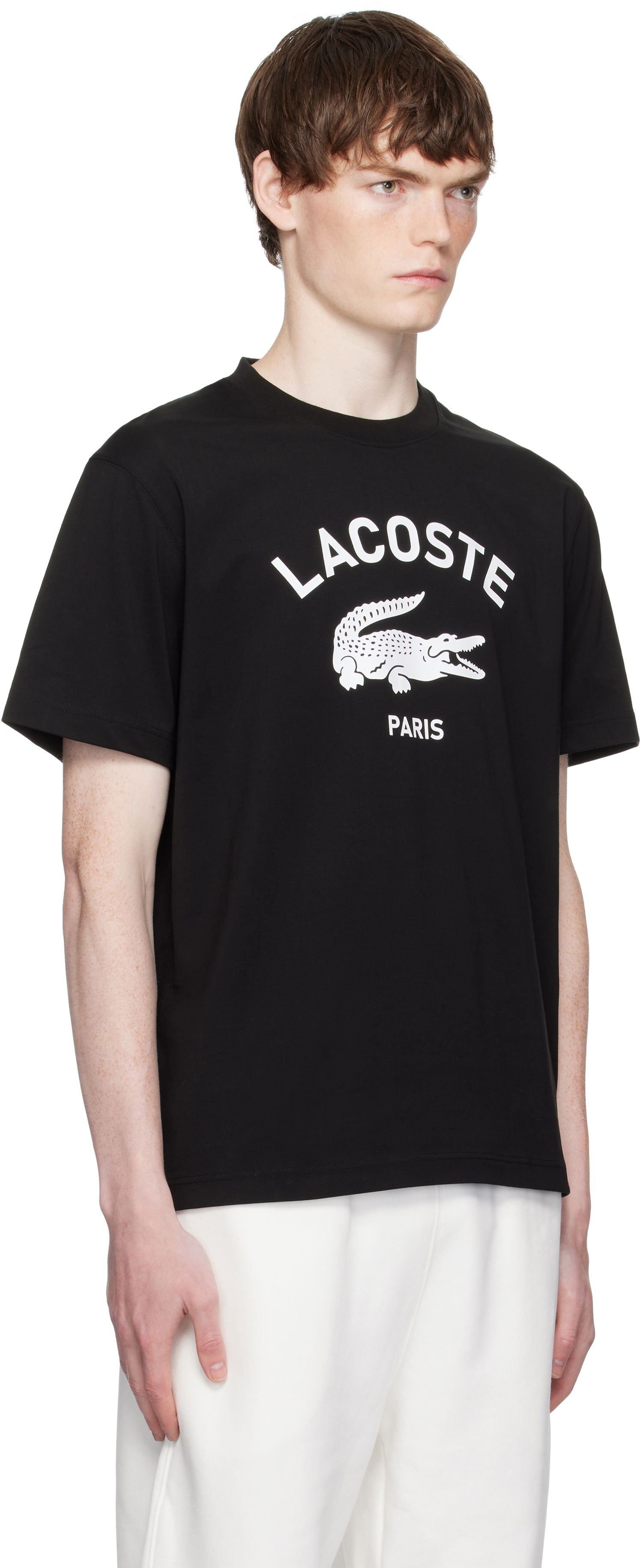 T-shirt Lacoste Lacoste Signature Print Cotton T-Shirt Sort | TH2733_031, 1