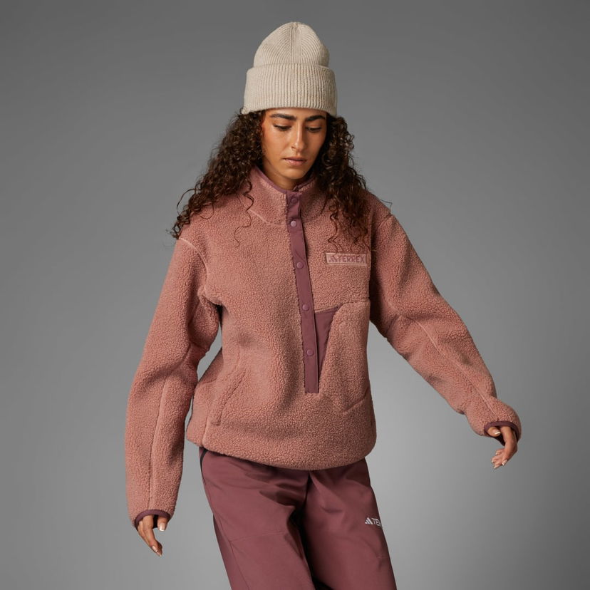 Sweater adidas Performance Terrex Xploric High Pile Fleece Pullover Lyserød | JF9065