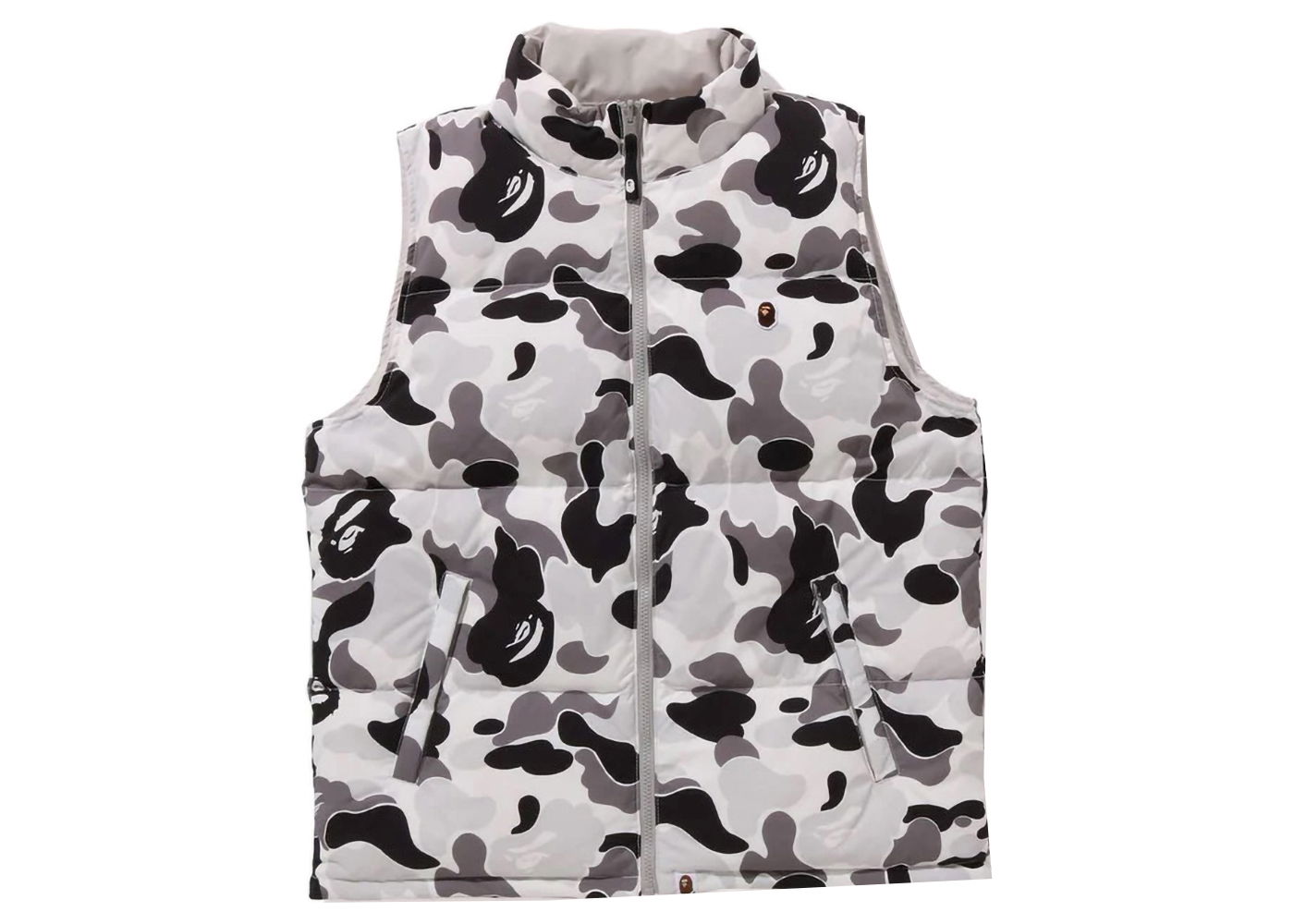 Vest BAPE BAPE ABC Camo Reversible Down Vest Gray Hvid | 1J80-144-010, 0
