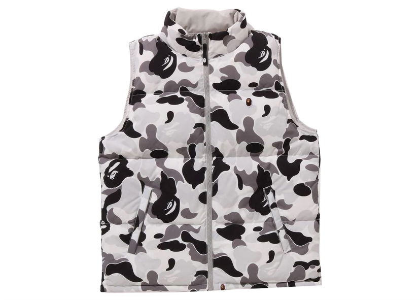 Vest BAPE BAPE ABC Camo Reversible Down Vest Gray Hvid | 1J80-144-010