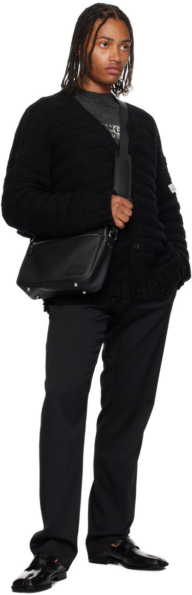 Skuldertaske Maison Margiela MM6 Maison Margiela Leather Messenger Bag Sort | SB6ZH0025 P8326, 3