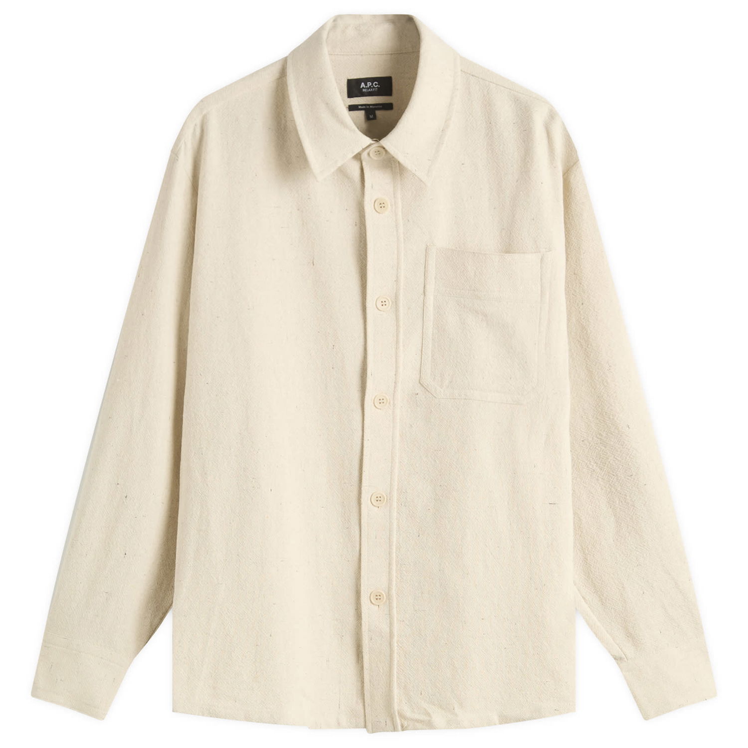 Skjorte A.P.C. Men's Basile Marl Cotton Overshirt Beige | COGEV-H02709-AAD, 1