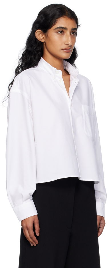 Skjorte A.P.C. A.P.C. Sophia Cropped Oxford Shirt Blå | COECK-F12632, 4