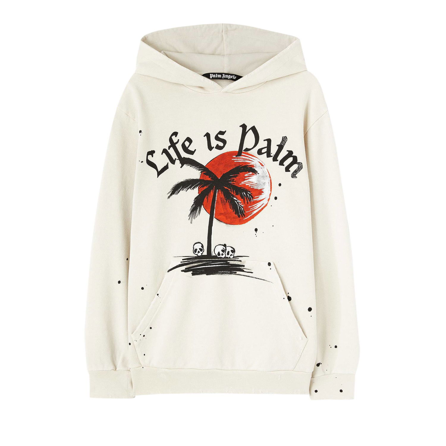 Sweatshirt Palm Angels GD Sunset Palm Hoodie Hvid | PMBB117F22FLE0050310, 1