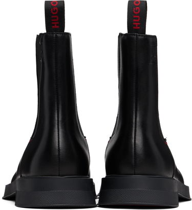 Tøj BOSS Leather Chelsea Boots with Stacked Logo Sort | 50548489, 2
