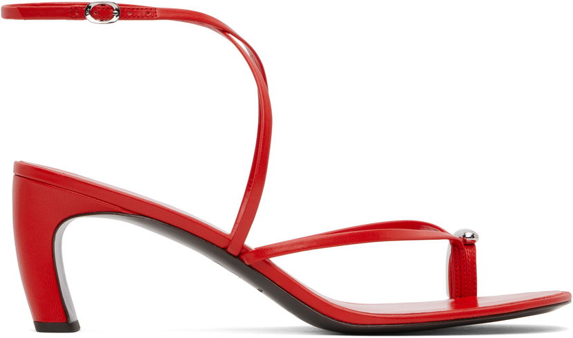 Skopleje Tory Burch Tory Burch Pierced Strappy Heeled Sandals Rød | 168239-600