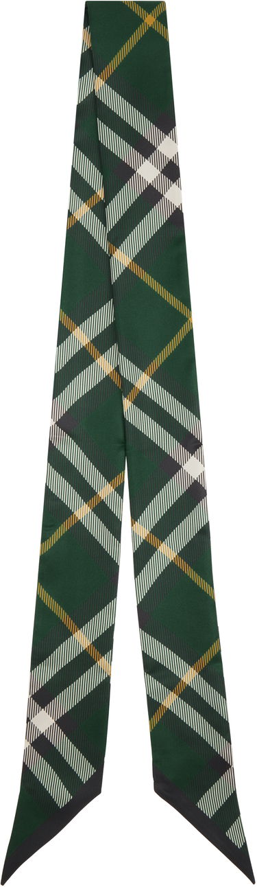 Tørklæde Burberry Skinny Silk Scarf with a Check Pattern Grøn | 8095832, 0