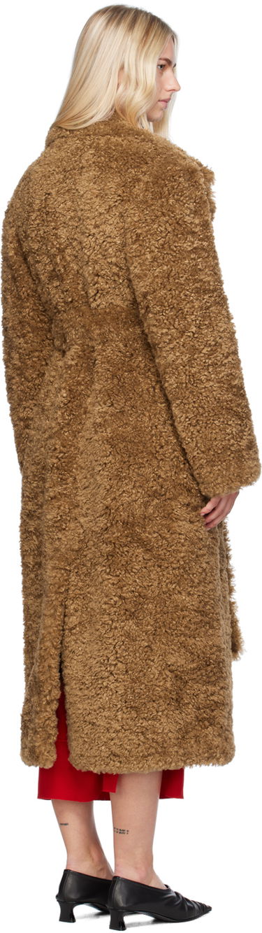 Frakker Stella McCartney Stella McCartney Belted Plush Teddy Faux-Shearling Coat Brun | 6600883EU901, 2