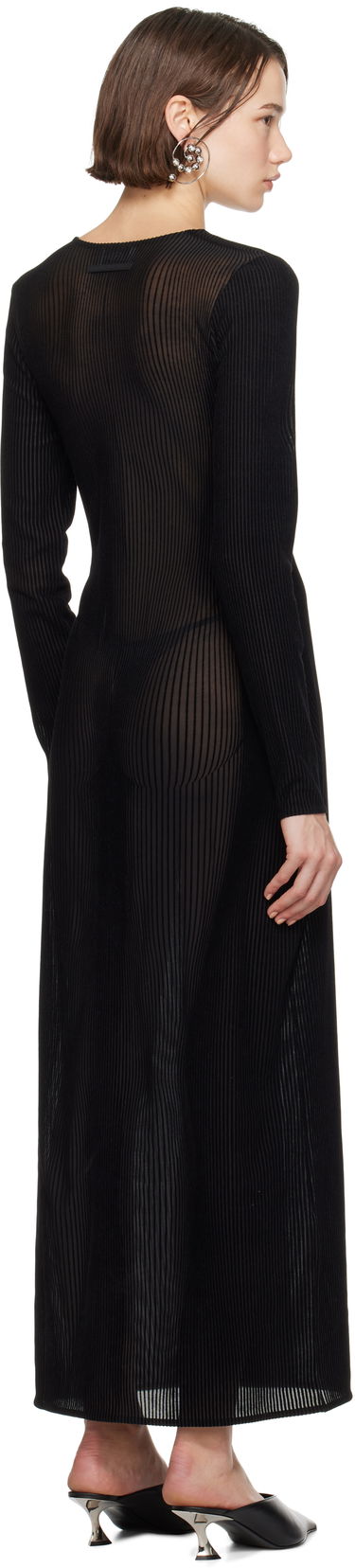 Kjole Jean Paul Gaultier Gaultier Morphing Pinstripe Maxi Dress Sort | 24/31-F-RO270-T570-0000, 2