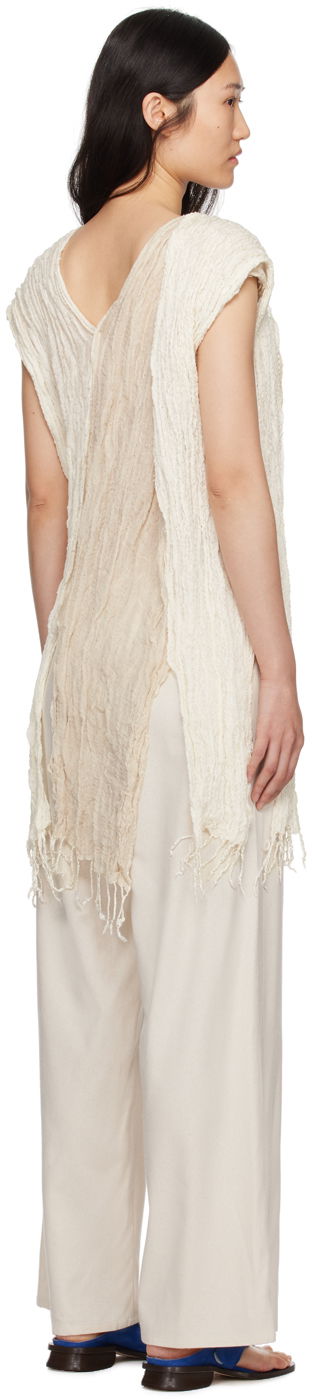 Tanktop Baserange Baserange Frayed Crinkled Tunic Beige | TOSC-SI-SP24, 2