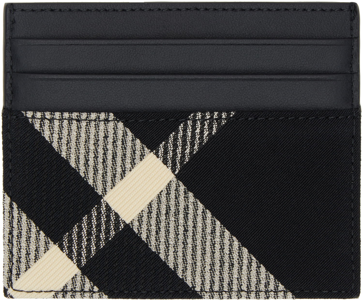 Tegnebog Burberry Card Holder Tall Check Sort | 8089782, 1